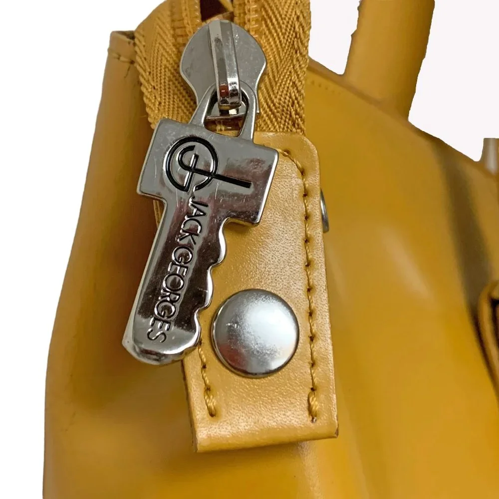 JACK GEORGES Milano Madison Avenue Mustard Leather Large‎ Business Tote
